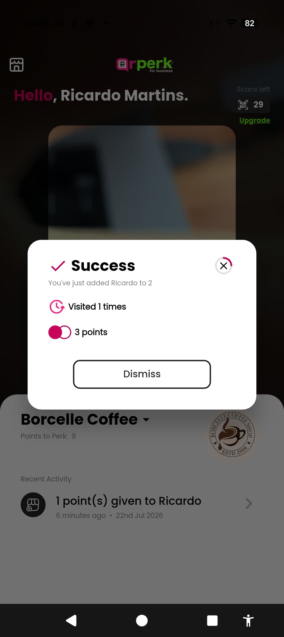 Merchant added points